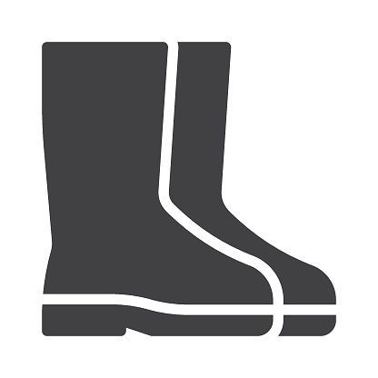 Rubber boots vector icon. filled flat sign for mobile concept and web design. Safety boots glyph icon. Symbol, logo illustration. Vector graphics
