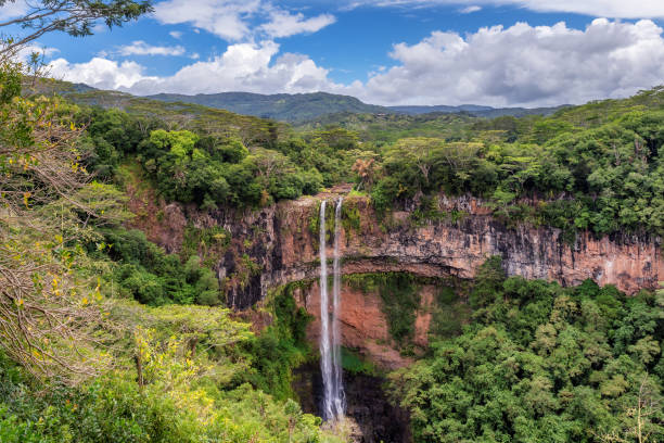 istock Chamarel Waterfalls in tropical island of Mauritius. 1387013856
