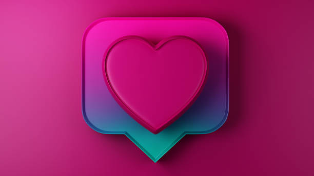 istock 3D rendering icon heart magenta background 139 1387015031