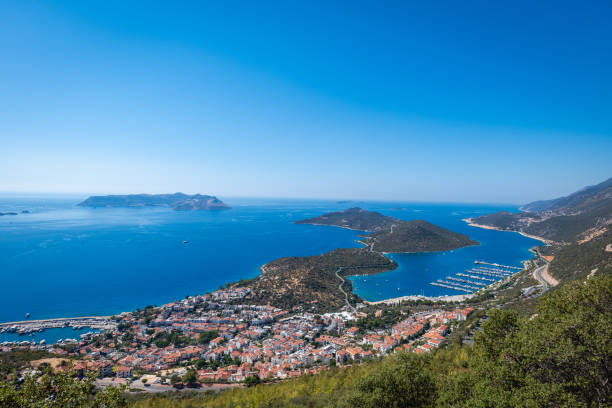 kas, turquie, une station balnéaire méditerranéenne, province d’antalya, turquie - kas photos et images de collection