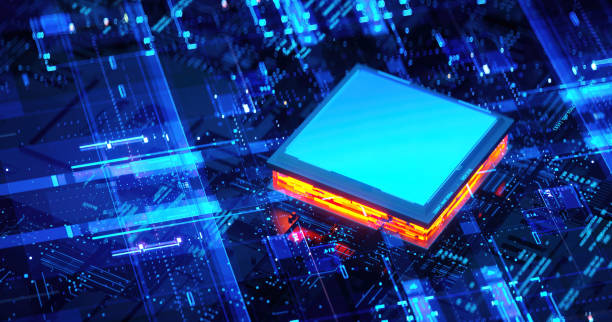 istock 3D rendering of cyberpunk AI. Circuit board. Technology background. Central Computer Processors CPU and GPU concept. Motherboard digital chip. Tech science background. 1387017660