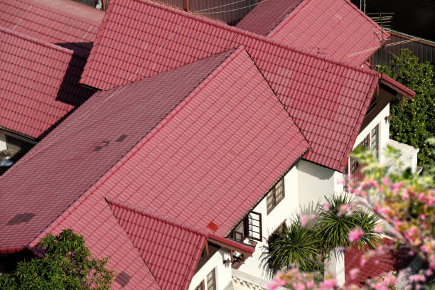 istock High angle view rooftop of residential building 1387019161