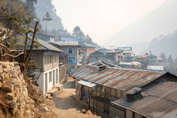 istock Small town of Phakding 1387020399