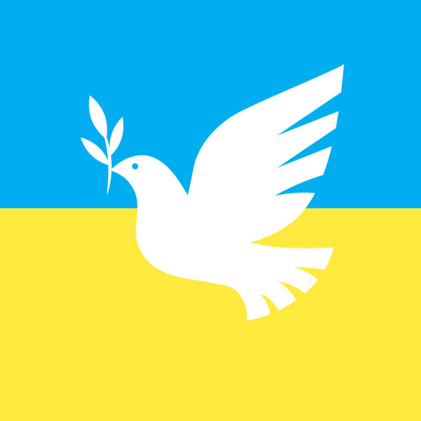 istock Dove of peace . Flying bird with olive branch. Pacific sign 1387023307