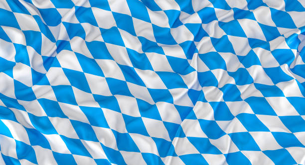 Bavarian flag white and blue. Bavarian flag white and blue. 3d render bavarian flag stock pictures, royalty-free photos & images