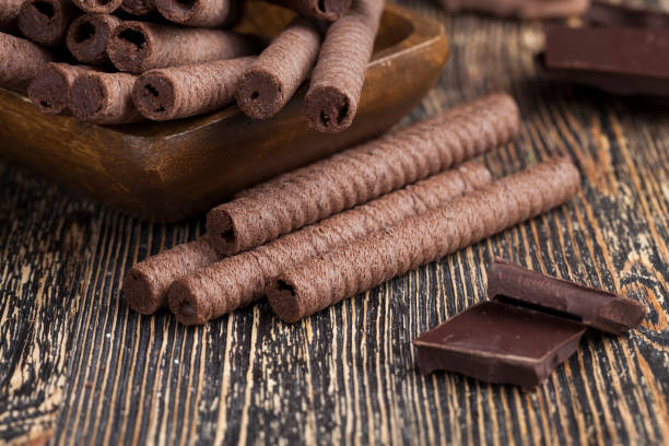 istock chocolate tubes with chocolate filling 1387040484