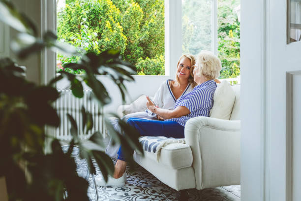 istock Happy daughter with mother at home 1387040972