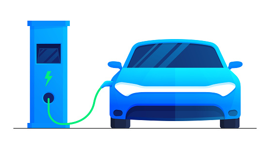 Electric Car Concept Vector Illustration
