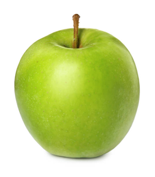 istock Fresh ripe green apple isolated on white 1387047388