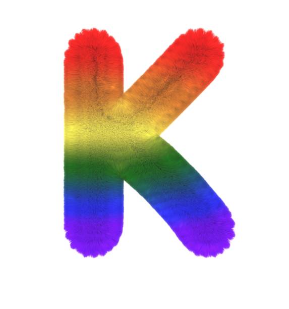 istock Fluffy Rainbow Themed Font Letter K 1387048785