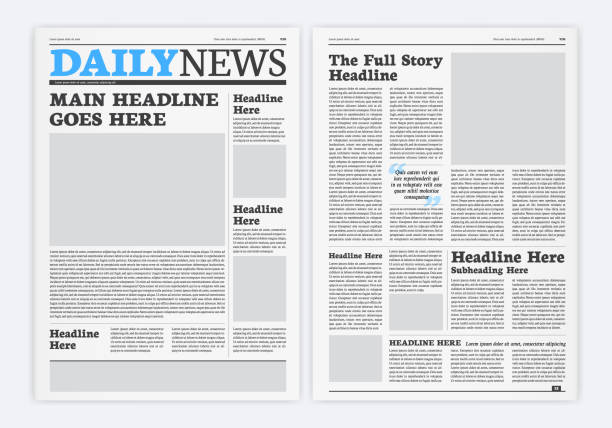 stockillustraties, clipart, cartoons en iconen met graphical layout newspaper template - krant