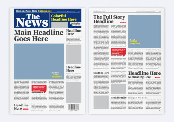 graphical layout newspaper template - 文章 幅插畫檔、美工圖案、卡通及圖標