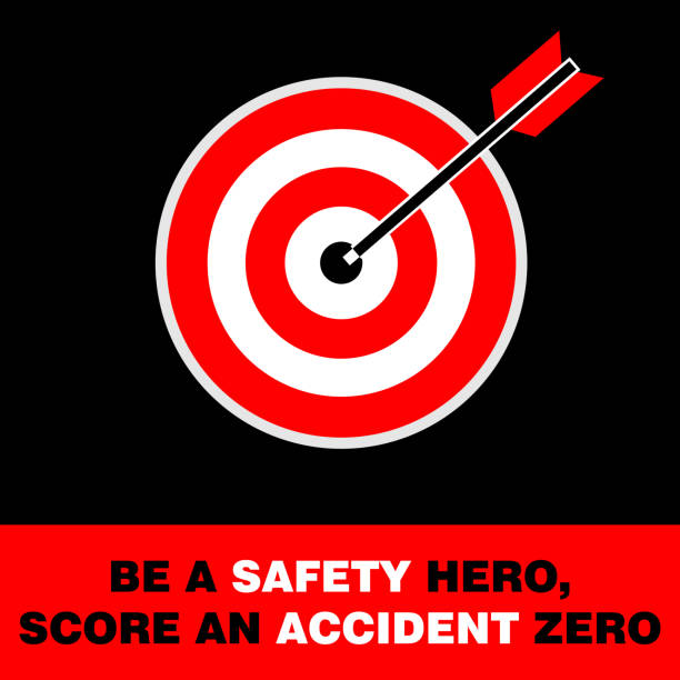 BE A SAFETY HERO, SCORE AN ACCIDENT ZERO, POSTER VECTOR BE A SAFETY HERO, SCORE AN ACCIDENT ZERO, POSTER VECTOR archery target group of objects target sport stock illustrations