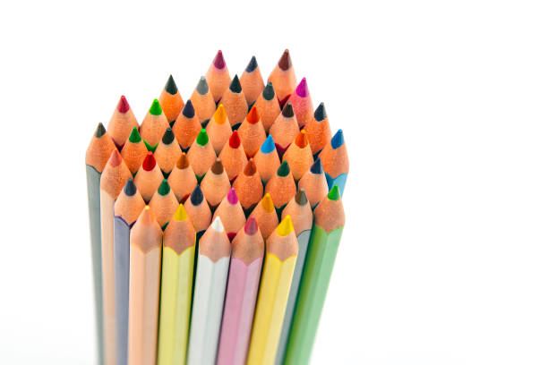 istock set of colored pencils for drawing on a white background. tool for artistic creativity drawing. color pencil 1387054977