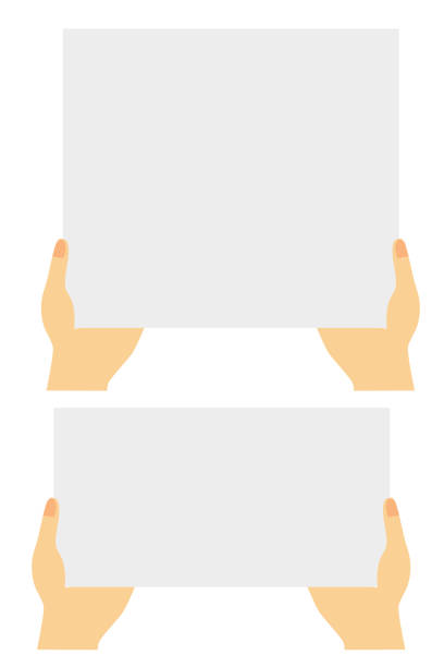 シンプルベクターセット2、手持ちの空白のホワイトペーパー - mail postcard human finger letter点のイラスト素材／クリップアート素材／マンガ素材／アイコン素材