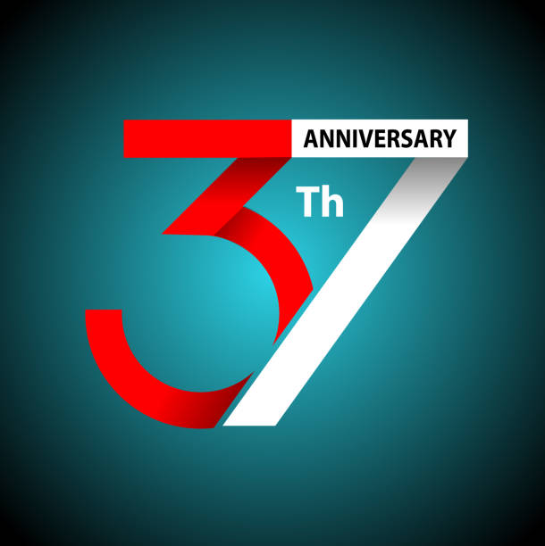 37th Anniversary Vector abstract, modification 37 number for anniversary symbol number 37 stock illustrations