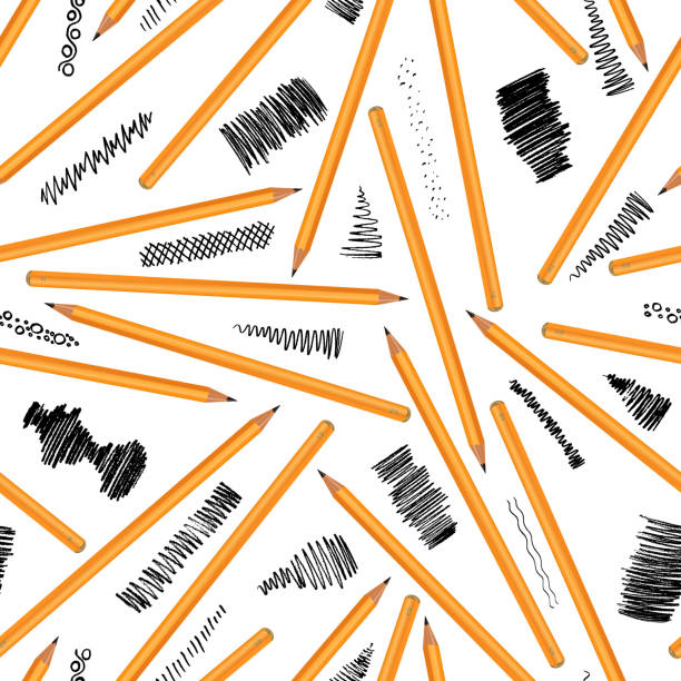 A set of yellow pencils of different hardness with examples of stiffness. Vector image on white background. A set of yellow pencils of different hardness with examples of stiffness. Vector image on white background EPS 10 hardness stock illustrations