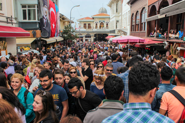 Istanbul, Turkey, 04 April, 2014: Before the days of the coronavirus came, a large crowd of people came to visit the Istanbul Big Island.