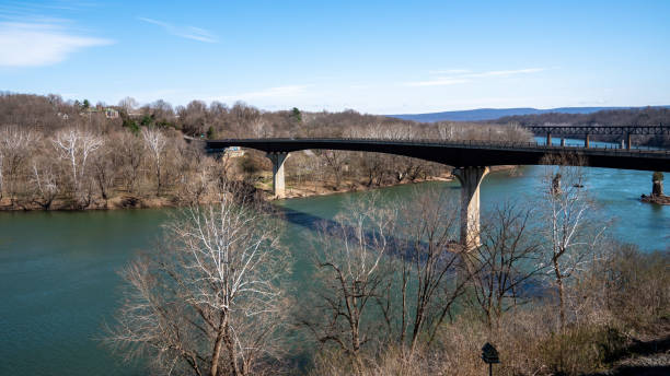 istock Potomac River at Shepherdstown West Virginia with bridges 1387066901