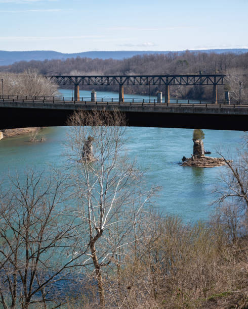 istock Potomac River at Shepherdstown West Virginia with bridges 1387066903