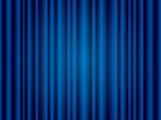 illustrations, cliparts, dessins animés et icônes de fond de rideau de scène (bleu) - curtain