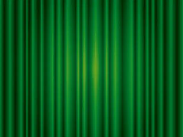 Vector illustration of Stage curtain background (green)