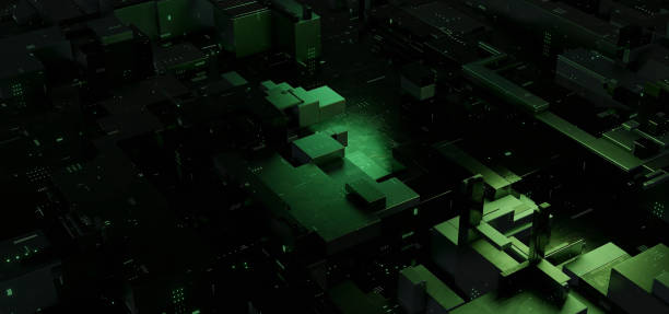 istock Abstract Data Cubes Or Blocks Olive Green Colors Abstract Background 1387069533