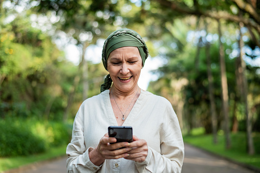 Portrait of a woman with cancer