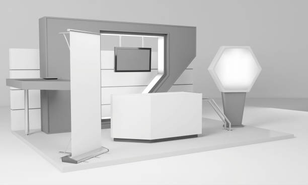 istock Exhibition Booth, Retail Trade Stand, 3D rendering 1387070845