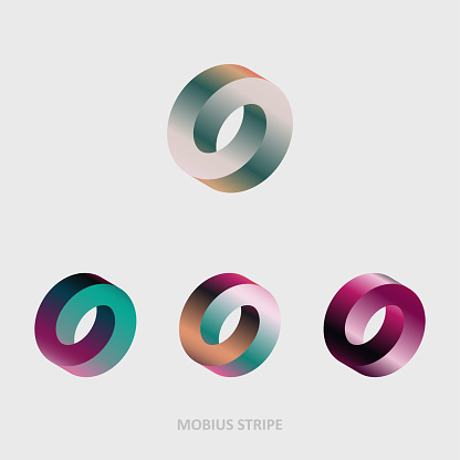Geometric Minimalism gradient Mobius Strip pattern collection
