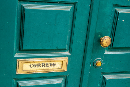 Letterbox close up on Lisbon street