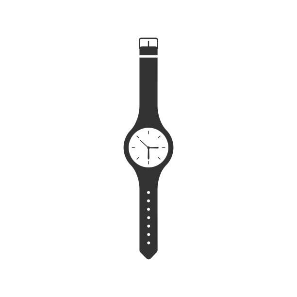 zegarek na rękę ikona wektor design. - white background color image alarm clock deadline stock illustrations