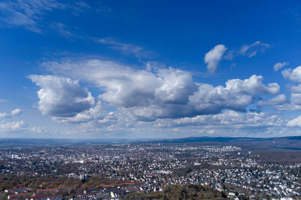 istock Cloudscape and aerial view over Wiesbaden, Germany 1387083422