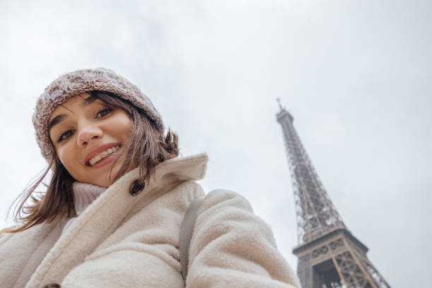 istock Selfie in front of The Eiffel Tower 1387091240