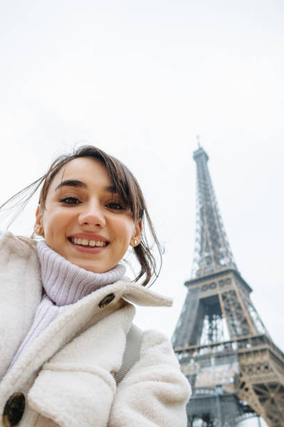 istock Selfie in front of The Eiffel Tower 1387091241