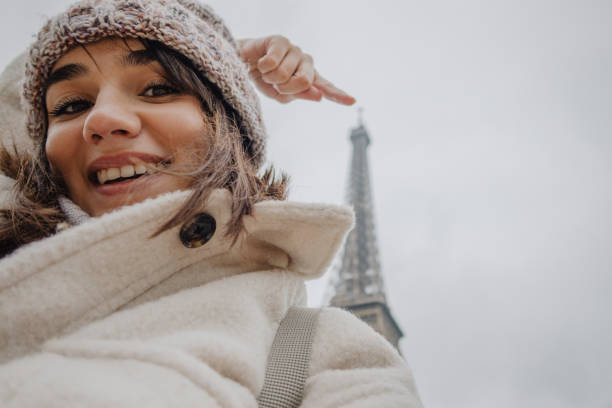 istock Selfie in front of The Eiffel Tower 1387091247
