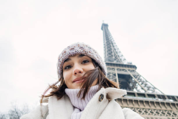 istock Selfie in front of The Eiffel Tower 1387091402