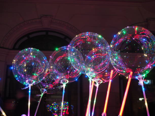 istock Light move festival colorful led balloons 1387093357
