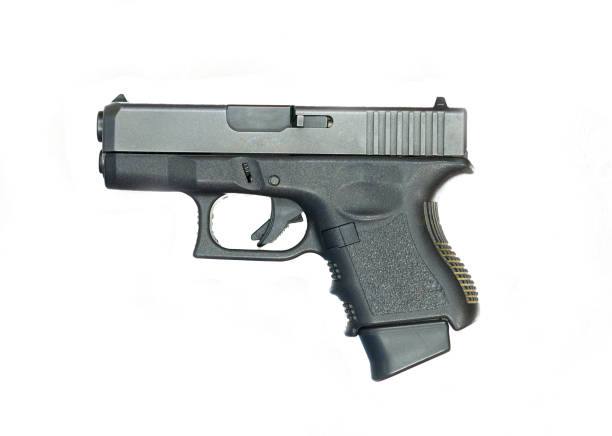 Side aspect of Glock26 pistol gun stock photo
