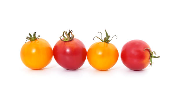 istock Ripe red and orange tomatoes. 1387096411
