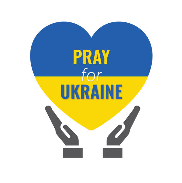 ilustraciones, imágenes clip art, dibujos animados e iconos de stock de rezar por ucrania - ukraine war