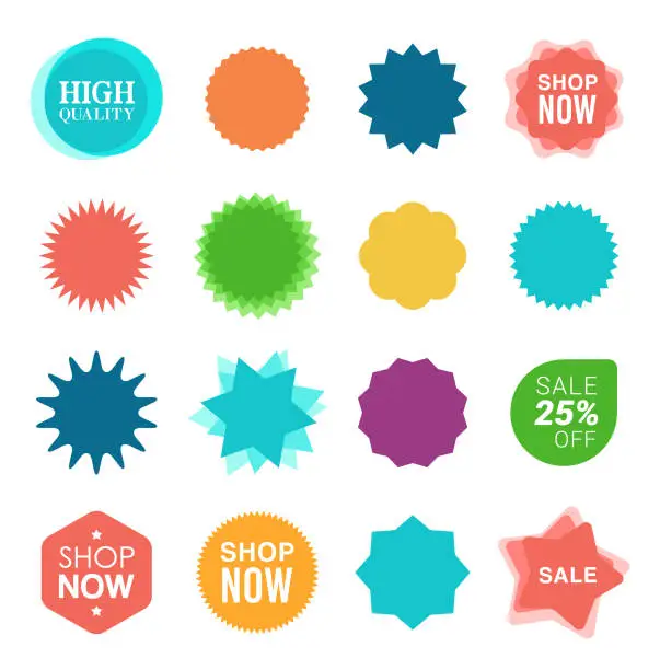 Vector illustration of Starburst Sale Stickers