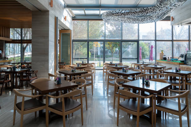 istock Restaurant interior, part of hotel 1387098298
