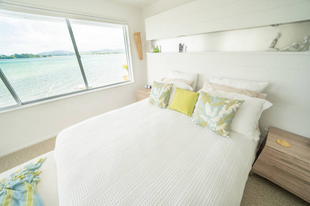 istock Interior home decor, bedroom in modern fresh colors 1387098319