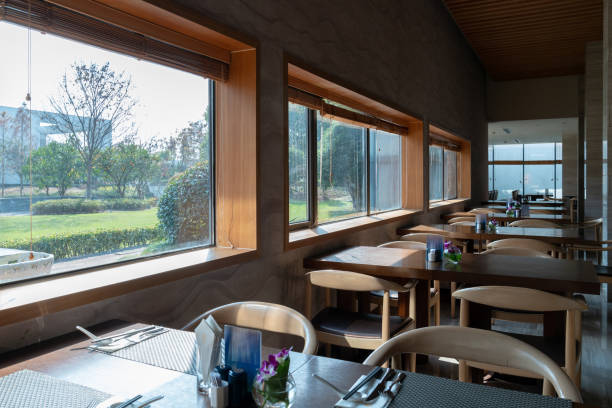 istock Restaurant interior, part of hotel 1387098352