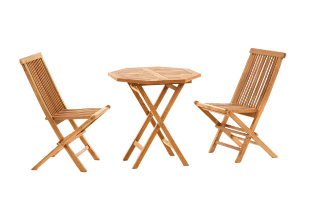 istock teak wooden chairs and table isolated on white background 1387099453