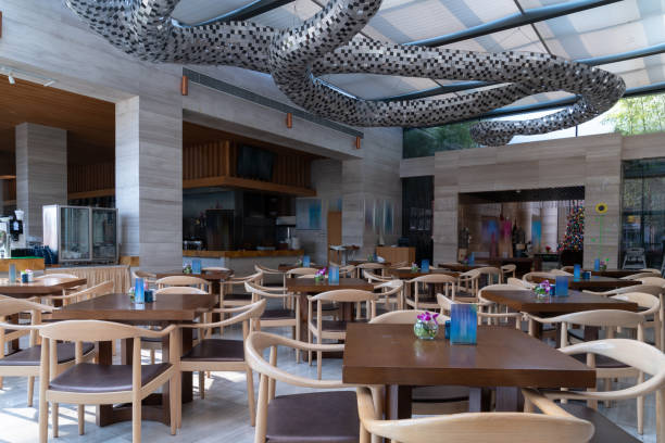 istock Restaurant interior, part of hotel 1387100470