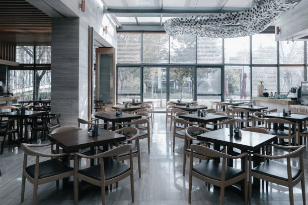 istock Restaurant interior, part of hotel 1387101281