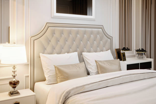 istock 3D Render of bedroom in luxury hotel 1387101453