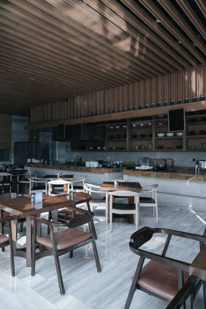 istock Restaurant interior, part of hotel 1387101486